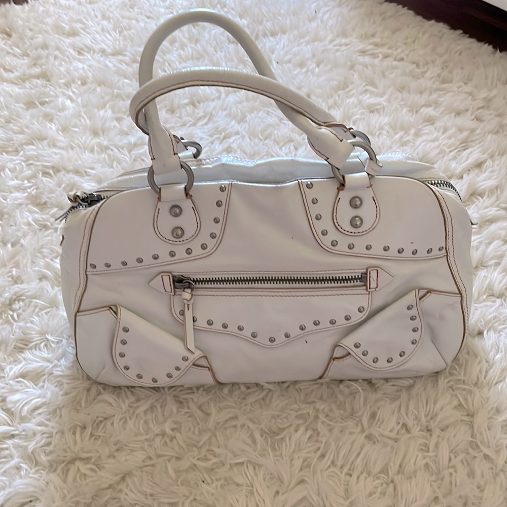 EUC studded leather DKNY handbag